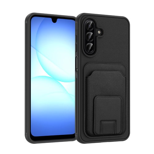 Galaxy A17 Kılıf Kartlıklı Manyetik Standlı PU Deri Görünümlü Lüx Kapak