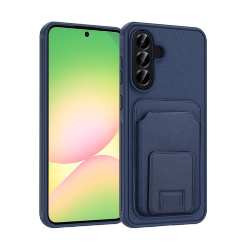 Galaxy A56 Kılıf Kartlıklı Manyetik Standlı PU Deri Görünümlü Lüx Kapak