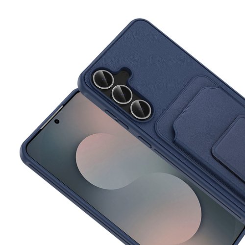 Galaxy S25 FE Kılıf Kartlıklı Manyetik Standlı PU Deri Görünümlü Lüx Kapak