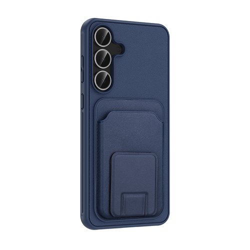 Galaxy S25 FE Kılıf Kartlıklı Manyetik Standlı PU Deri Görünümlü Lüx Kapak