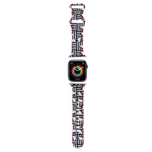 Watch 7 41mm Uyumlu Kordon Hello Kitty Orjinal Lisanslı Çizgiler & Kitty Yumuşak Strap Kayış