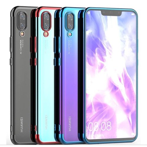 Honor 10 Lite Köşeleri Renkli Şeffaf Kamera Korumalı Kılıf