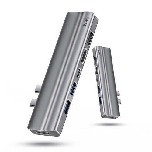 Wiwu T9 8 In 1 2-USB 3.0 1-USB 2.0 2-HDMI 1-TYPE-C Type-C Hub