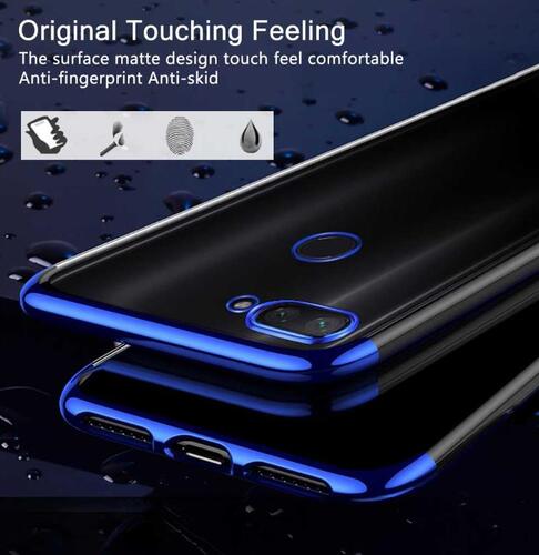 Xiaomi Mi 8 Lite Köşeleri Renkli Şeffaf Kamera Korumalı Kılıf