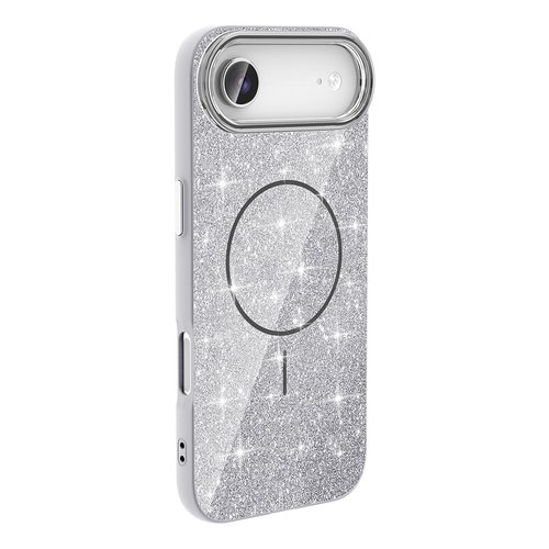 iPhone 17 Air Kılıf Magsafe Şarj Özellikli Parlayan Simli Okso Kapak