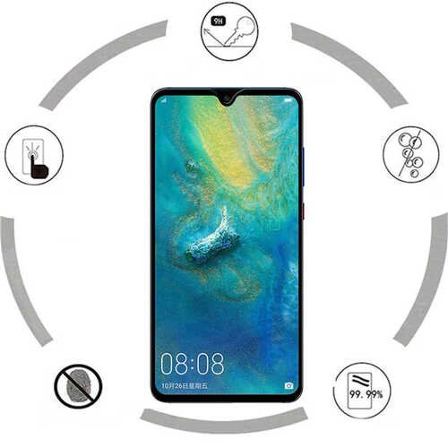 Huawei Mate 20 Ekran Koruyucu Ekranı Tam Kaplayan Kenarları Kırılmaya Dayanıklı Cam Koruyucu