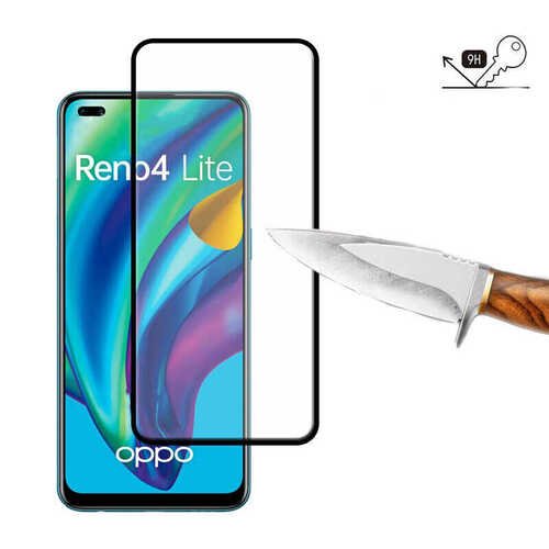 Oppo Reno 4 Lite Ekran Koruyucu Ekranı Tam Kaplayan Kenarları Kırılmaya Dayanıklı Cam Koruyucu