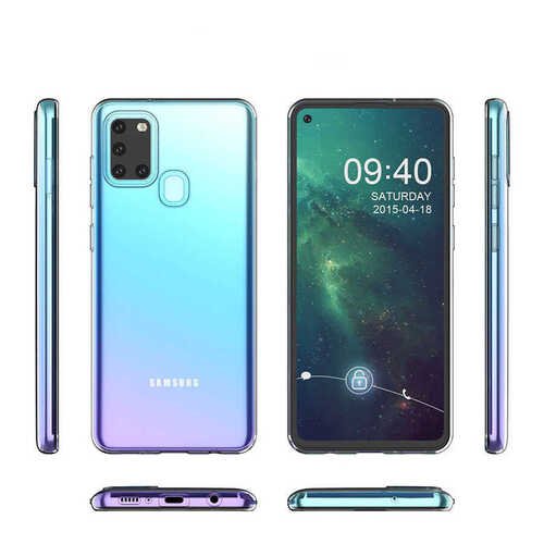 Galaxy A21S İnce Esnek Sararmaz Şeffaf Süper Silikon Kılıf