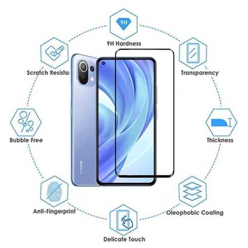 Mi 11 Lite Ekran Koruyucu Ekranı Tam Kaplayan Kenarları Kırılmaya Dayanıklı Cam Koruyucu