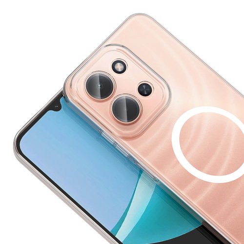 Redmi 15C Kılıf Kamera Korumalı MagSafe Şarj Özellikli Lüx Şeffaf London Silikon Kapak