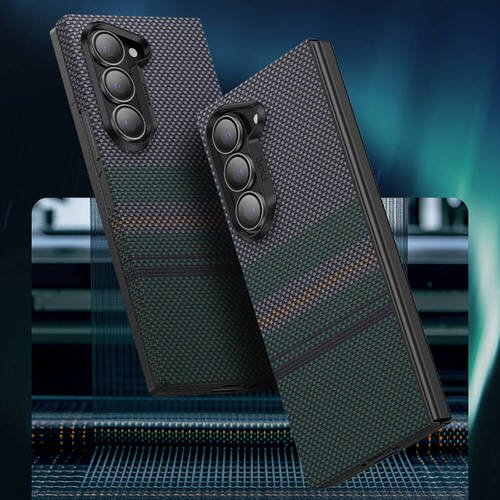 Galaxy Z Fold 6 Kılıf Karbon Fiber Tasarımlı Benks Aurora ArmorAir Kevlar Kapak