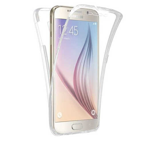 Galaxy J7 Prime Kılıf 360 Tam Koruma Şeffaf Silikon