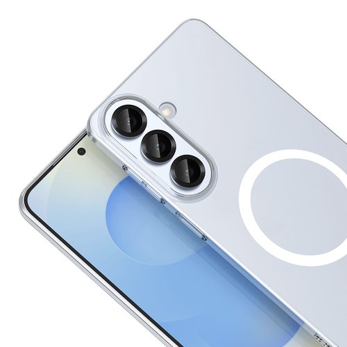 Galaxy S24 FE Kılıf Kamera Korumalı MagSafe Şarj Özellikli Lüx Şeffaf London Silikon Kapak