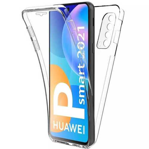 Huawei P Smart 2021 Kılıf 360 Tam Koruma Şeffaf Silikon