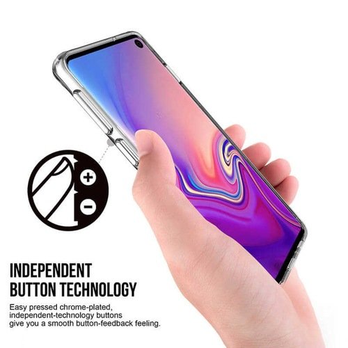 Galaxy S10 Kenarları Silikon Yüzeyi Sert Tamamen Şeffaf Kılıf