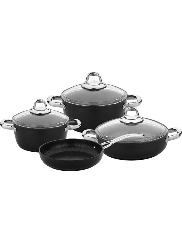 SAFLON TİTANYUM 7 PRÇ GRANİT TEFLON SET
