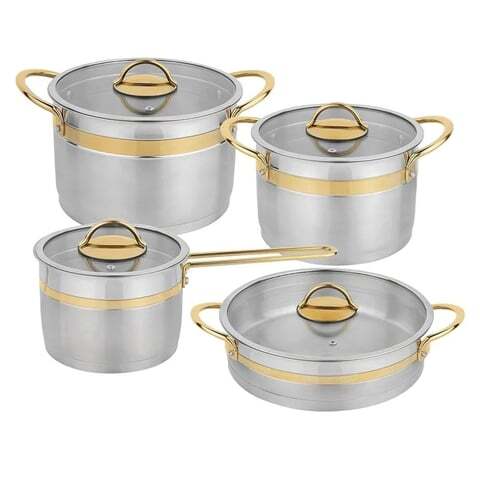SCHAFER GOLDEN LİNE ÇLK TNCERE SET 8 PRÇ İNOX