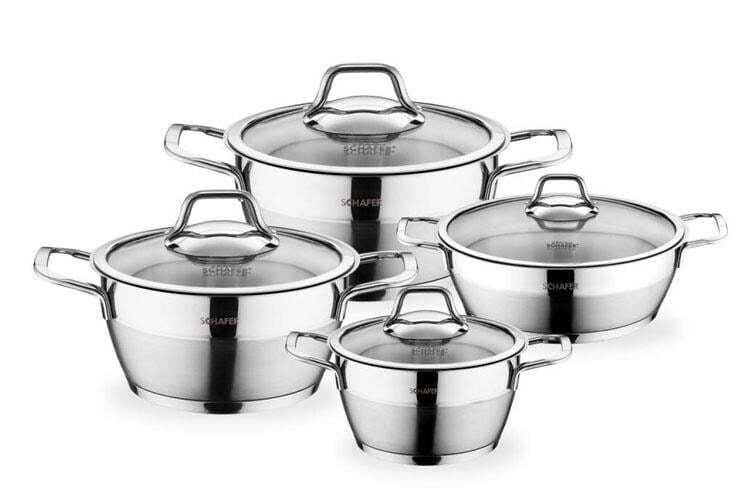 SCHAFER VALS 8 PRÇ ÇELİK TENCERE SET İNOX