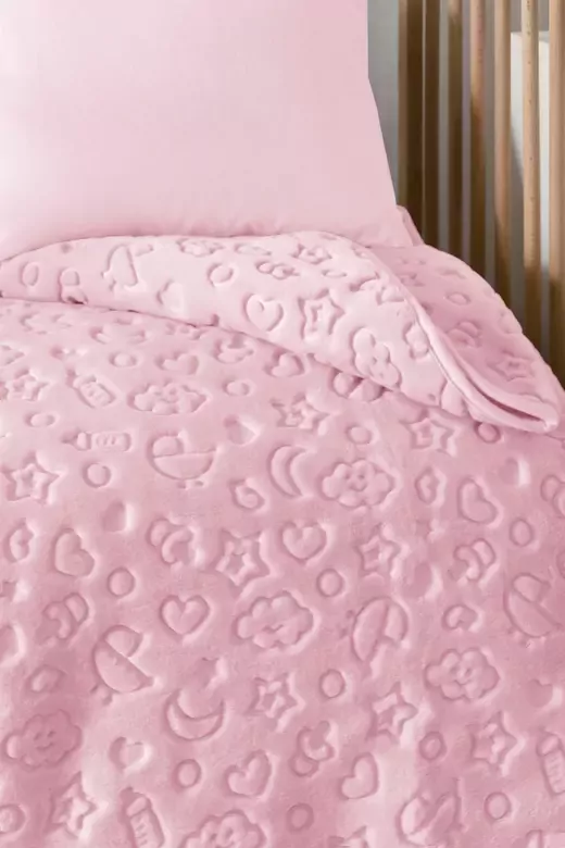 ÖZDİLEK BEBE EMBOS BATTANİYE 100X120 PEMBE