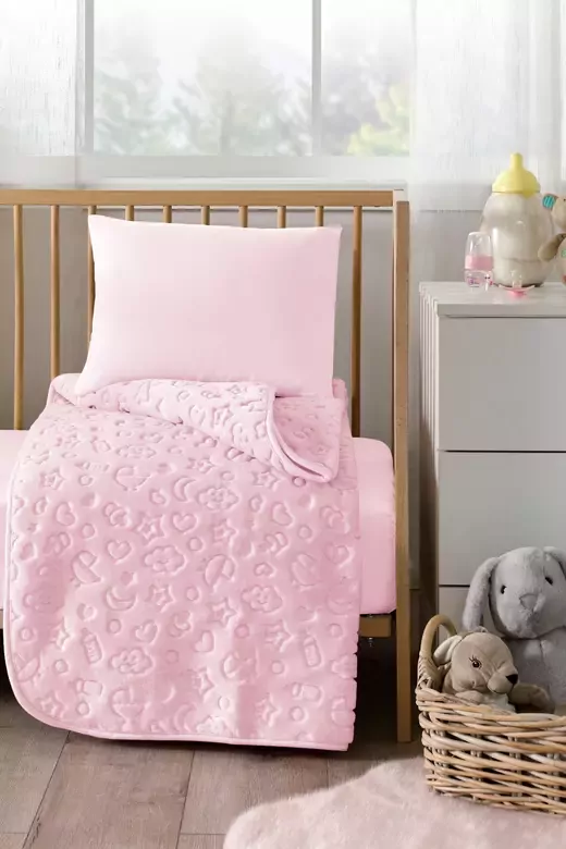 ÖZDİLEK BEBE EMBOS BATTANİYE 100X120 PEMBE