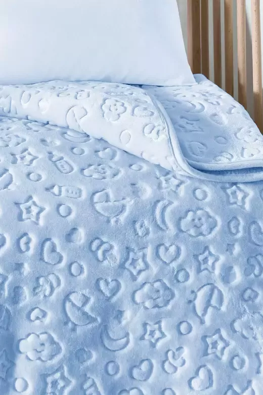 ÖZDİLEK BEBE EMBOS BATTANİYE 100X120 MAVİ