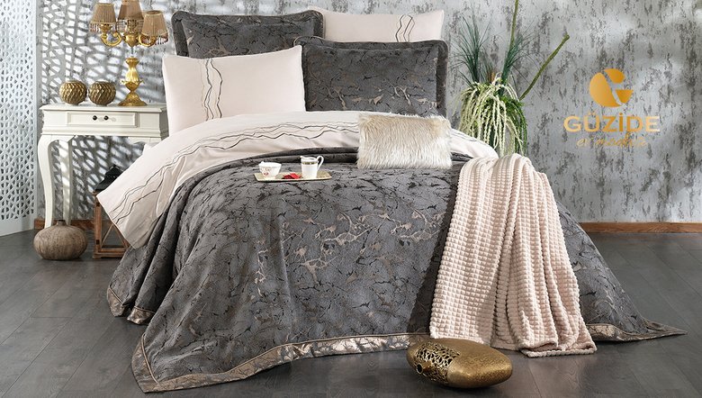 GÜZİDE ANGORA 9 PRÇ ÇEYİZ PAKETİ GRİ