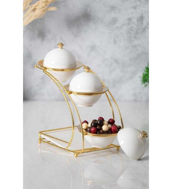 ACAR 5228 FELİX COLLECTİON METAL STANDLI 3LÜ BAHARAT TKM