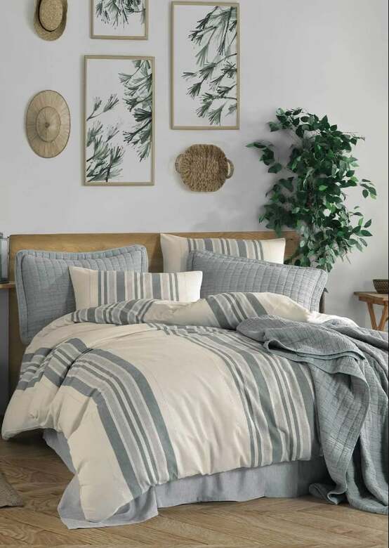ELART NATUREL STYLE TK  NEVRESİMLİ YATAK SETİ YEŞİL