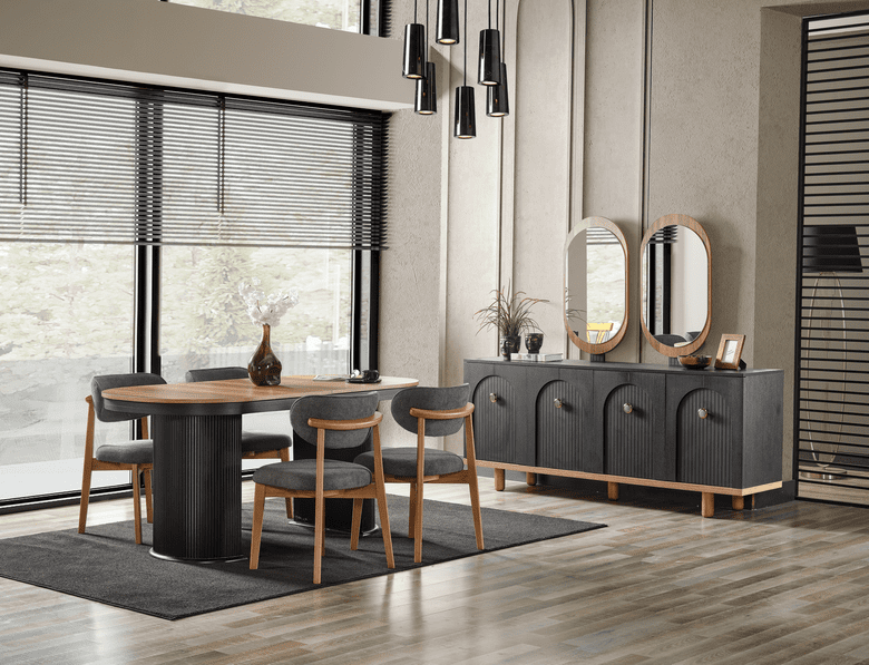 ELİF MOBİLYA bahama siyah yemek odası