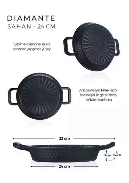 ACAR 32 DİAMANTE SİYAH 24 CM PIRLANTA SAHAN