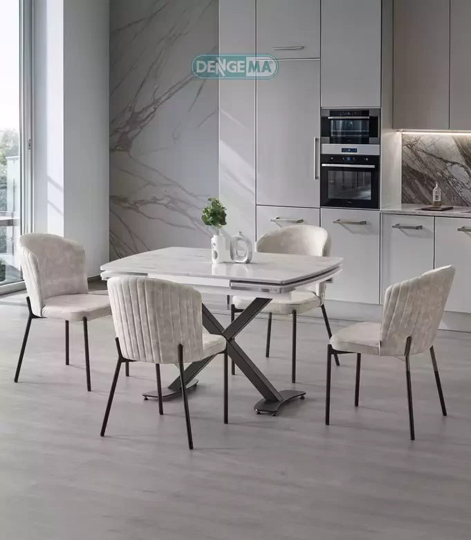 DENGEMA diamond 73 marmo/siyah masa takımı