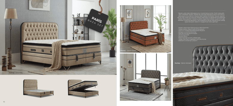 SÜSLER YATAK paris baza set