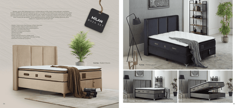 SÜSLER YATAK milan baza set