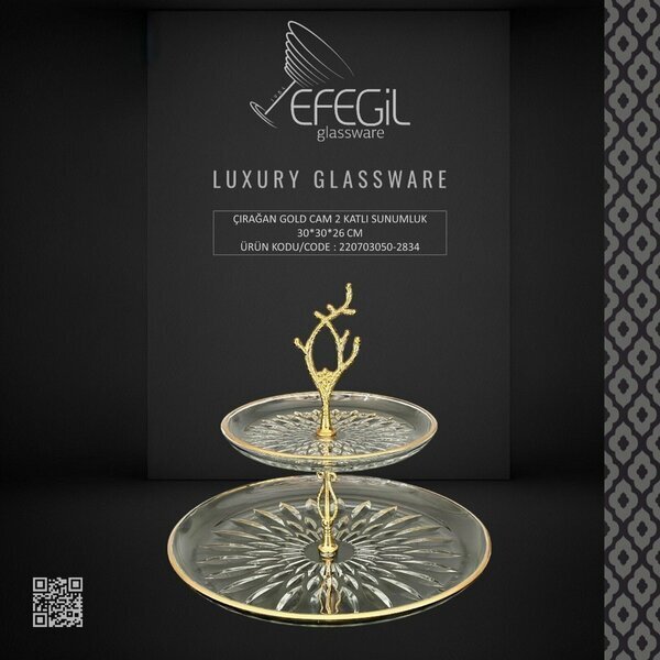 EFEGİL ÇIRAĞAN GOLD 2834 CAM 2 KATLI SUNUMLUK