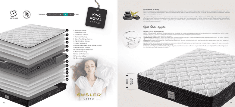 SÜSLER YATAK king royal baza set