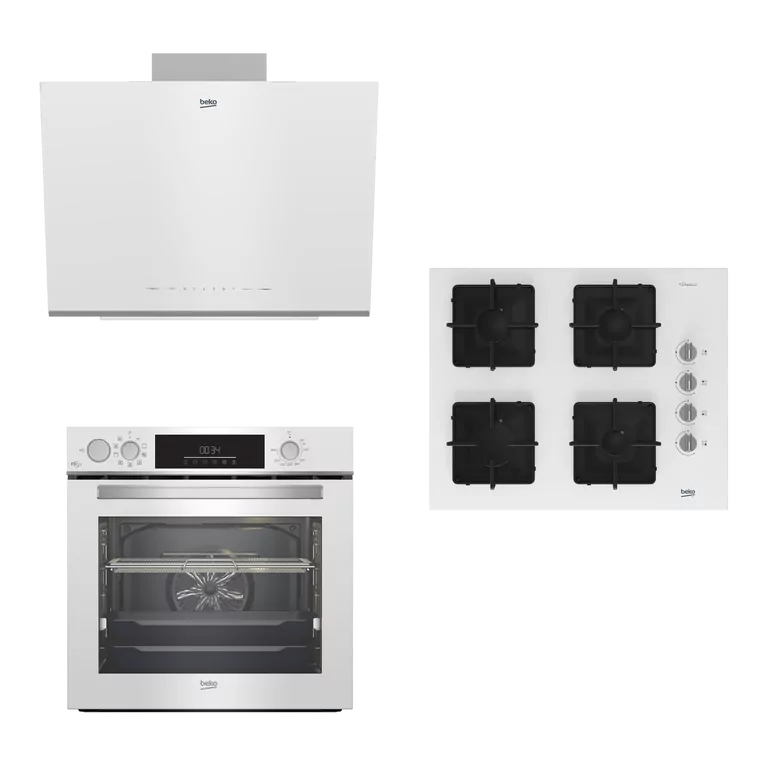 BEKO BUHAR DESTEKLİ FİTFRY BEYAZ ANKASTRE SETİ