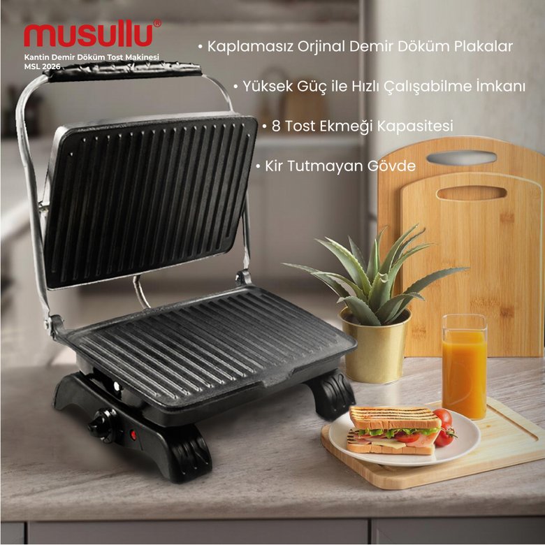 MUSULLU DÖKÜM KANTİN TOST MAKİNASI