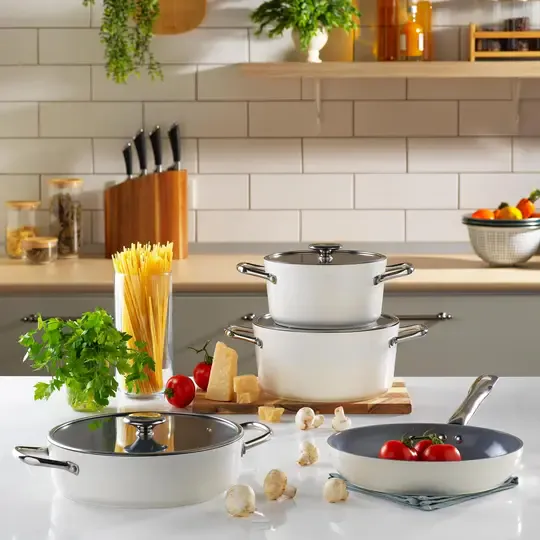 SCHAFER GRAVİTA SERAMİK TENCERE SETİ 7 PRÇ KREM