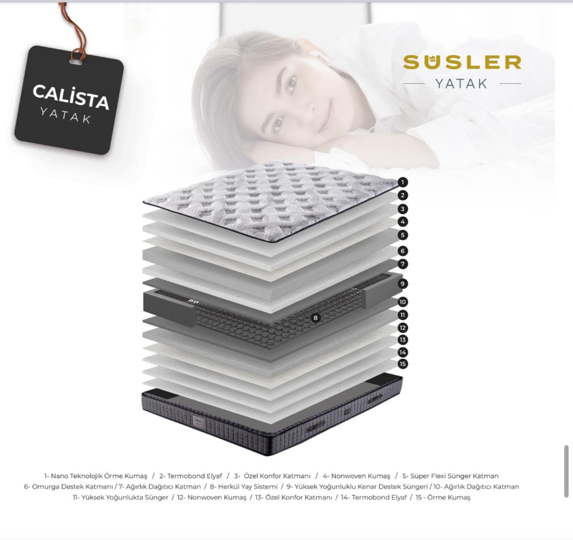 SÜSLER 100X200 CALİSTA BAZA SETİ