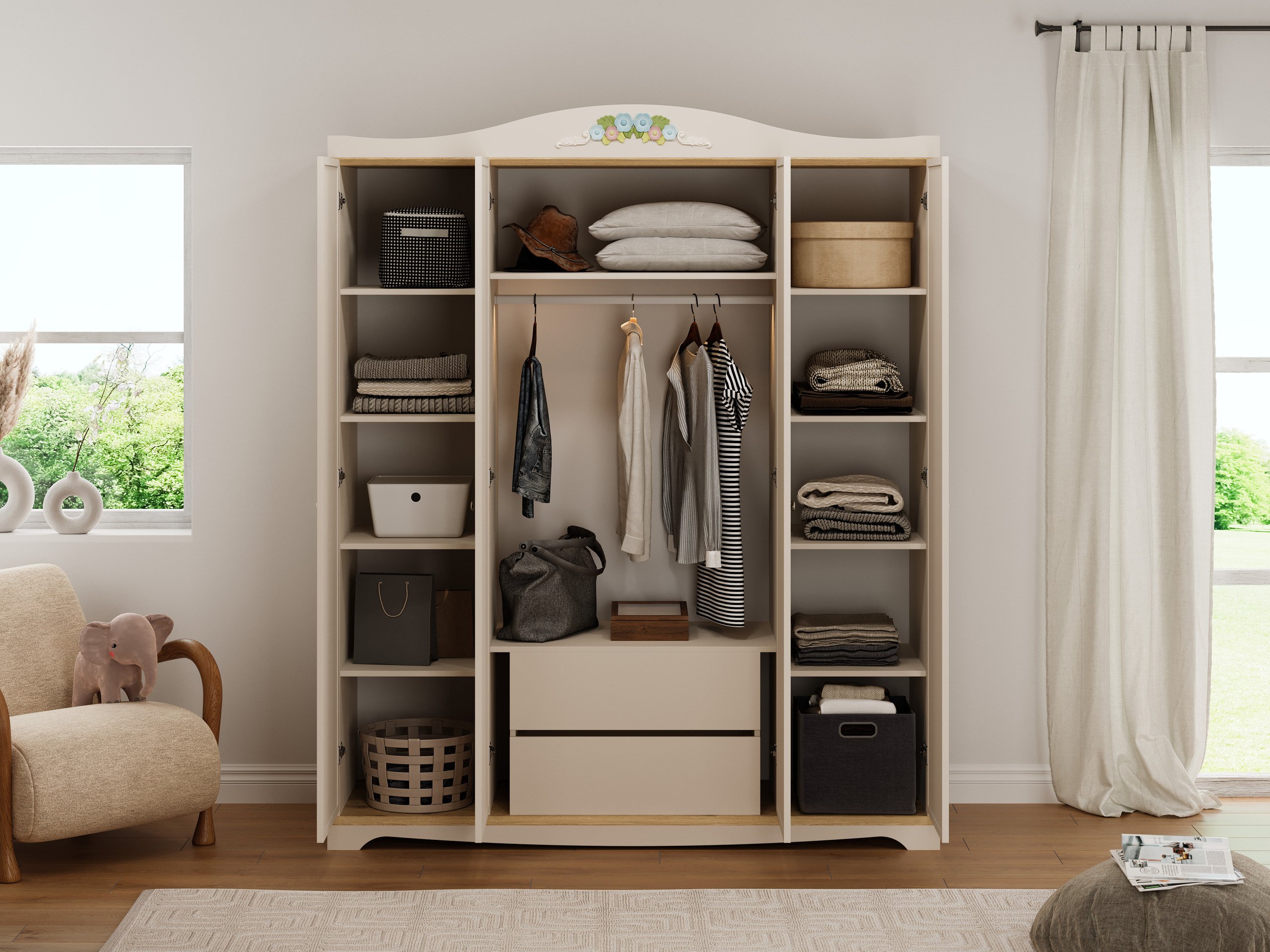 Manço Mona 3 Kapılı Gardrop