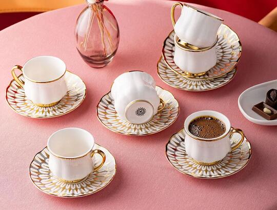 EMSAN İSTANBUL PORSELEN RUM 90 ML BEYAZ GOLD