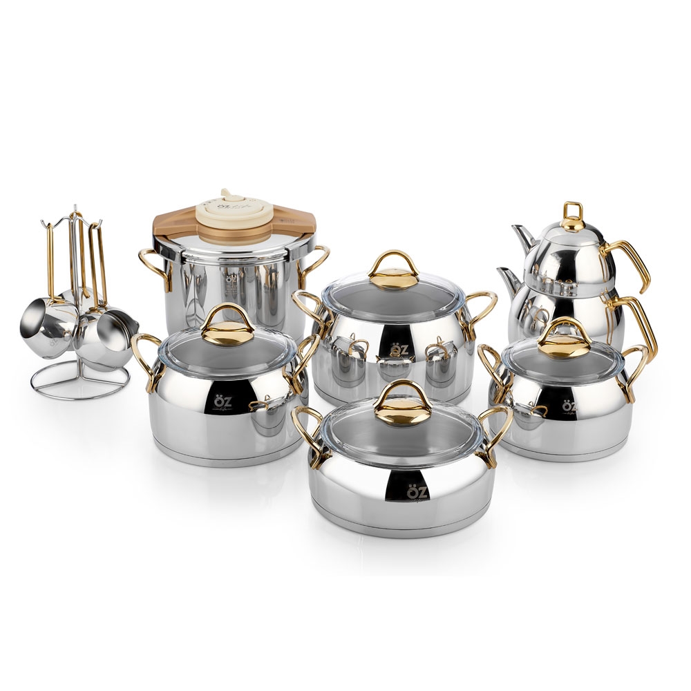 ÖZLİFE CEY-423 CEYLİN 18 PRÇ ÇYZ SETİ SADE GOLD KULP