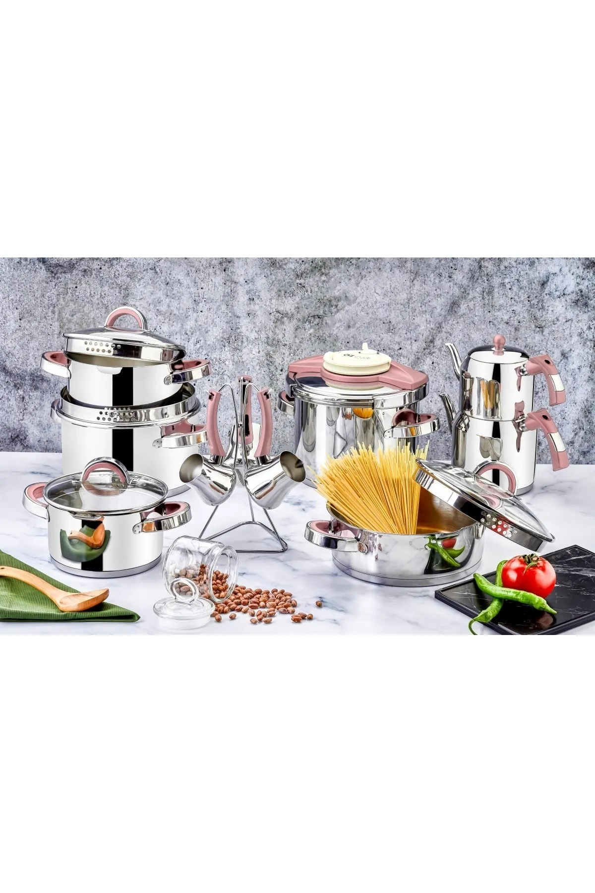 ÖZLİFE CEY-459 DOLCE 18 PRÇ ÇEYİZ SET SADE ROSE