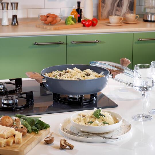 SCHAFER FİESTA SERAMİK BASIK TENCERE 28 CM SİYAH