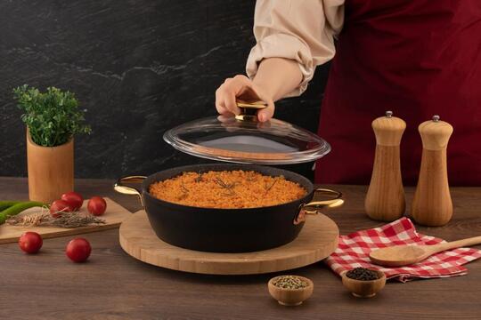 ÖZLİFE GD-6104 DORA 26CM GRANİT KARNIYARIK TNC SİYAH GOLD