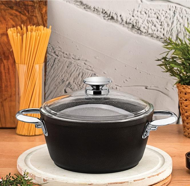 ÖZLİFE GD-6099 DORA 24CM GRANİT DERİN TNC SİYAH GOLD