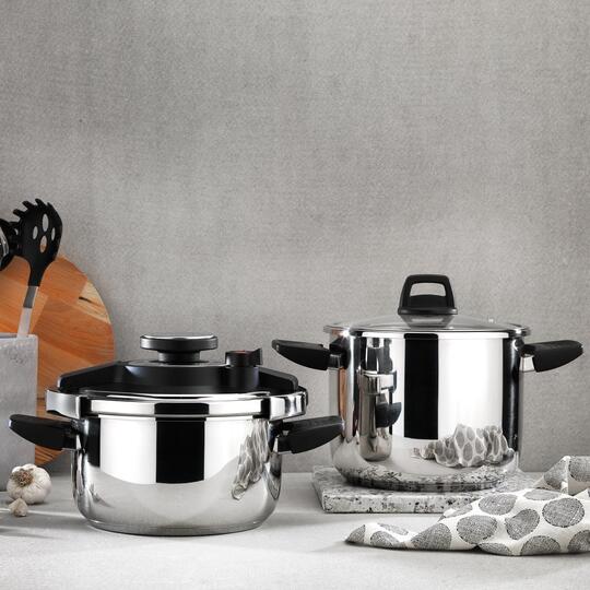 SCHAFER COMPACT 4 PRÇ DÜDÜKLÜ TENCERE SETİ 4+6,5 LT SİYAH