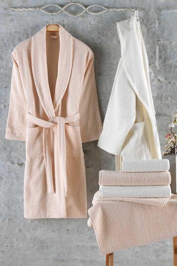 ELART NATUREL BORNOZ AİLE SETİ CAPPUCCİNO 6LI