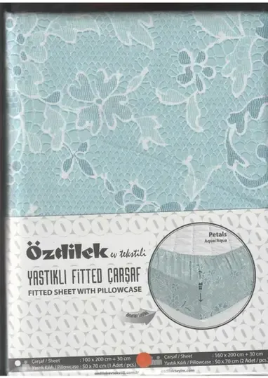 ÖZDİLEK ÇARŞAF FIT.YST.RF 100X200 AQUA PETALS