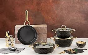 ÖZLİFE GS-6042 İNCİ 7 PRÇ GRANİT SET SİYAH GOLD